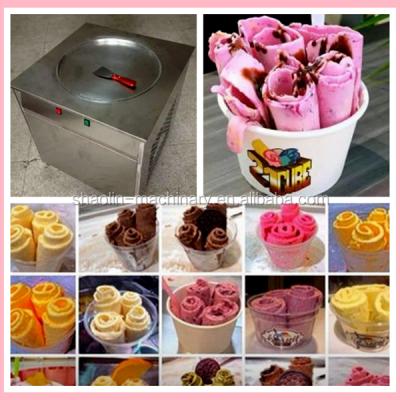 China Hot Sale Thai Ice Cream Single Round Pan Rolled Fried Ice Cream Making Machine with Best Price for sale