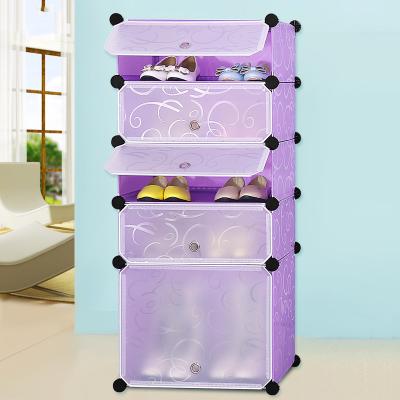 China Multifunctional Convertible Plastic Resin Cubes Shoe Cabinet Organizer Bookcase Plastic Storage Cabinet for sale