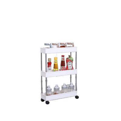 China Serving Trolley Mobile Kitchen Storage Cart Factory Supply 3 Tier Rolling Cart Rolling Cart With 4 Wheels for sale