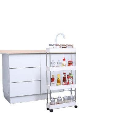 China Removable Storage Tool Storage Rolling Carts 4 Tier Storage Trolley Steel Trolley With Wheels for sale