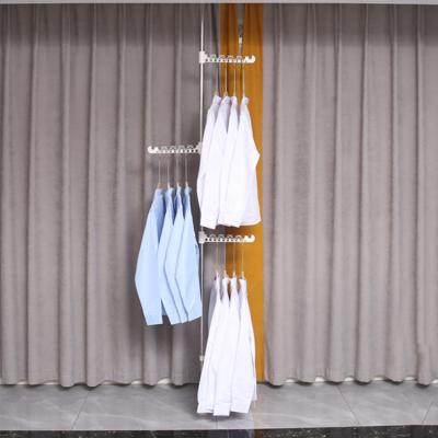 China Behind The Doors/On Walls DIY 5 Layers Telescopic Stainless Steel Portable Clothes Hanging Drying Rack for sale