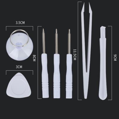 China 7 Kit Plastic White Iphone Screwdriver Set With Sucker And Triangle for sale