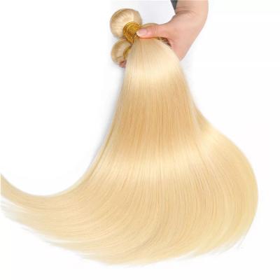 China Factory Price Silky Straight Light Blonde Virgin Brazilian Straight Hair Bundles 613 Unprocessed Superb Double Drawn Hair for sale