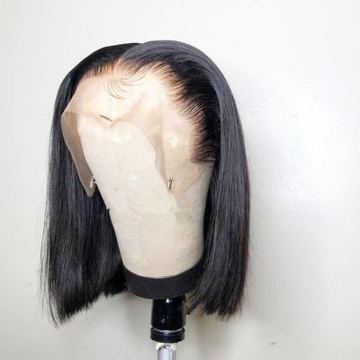 China Short Silky Straight Wave Hair Bob Wigs Lace Brazilian Hair Bob Wig Short Bob Wigs With Baby Hair for sale