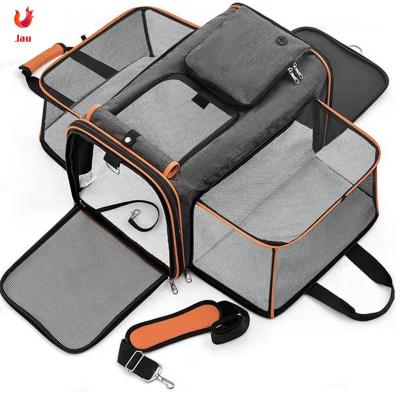 China Mesh Expandable Outdoor Large Dog Breathable Portable Cat Carry On Bag Travel Pet Bag Carrier CageBreathable Pet Carrier for sale