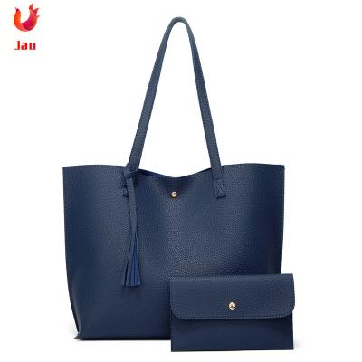 China Color RFID Designer Branded Bags Luxury Bolso Lady Women Trend Soild Tote Bag Handbag With Purse Set for sale