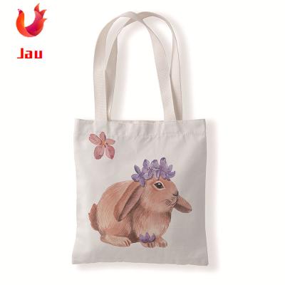 China Cute Women's Eco-friendly Fashion Bunny Easter Cotton Canvas Tote Egg Shoulder Bag Easter Shopping Shopping Bag Custom Wholesale for sale