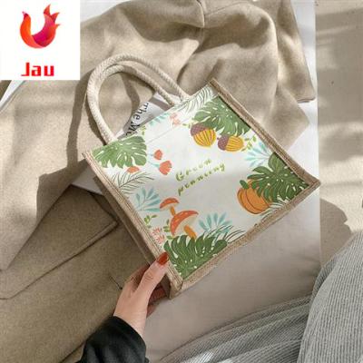 China Eco Friendly RFID Bag Braided Jute Bags Wholesale Jute Handmade Party Bags Design Multi Color Cotton Tote Handbag For Women for sale