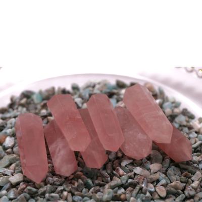 China China Professional Factory Selling Natural Point Healing Crystal Tower Stones Rose Quartz Carved Crystals Wand for sale