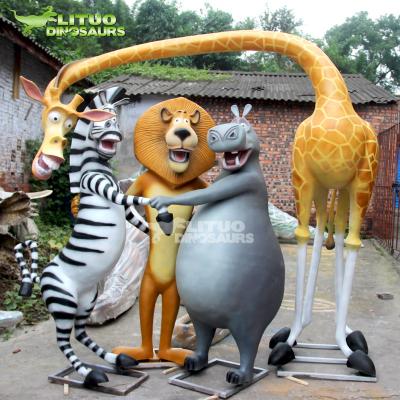 China Fiberglass Theme Park Life Size Cartoon Statue Animal Decoration for sale