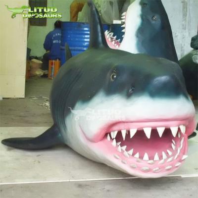 China Outdoor Life Size Fiberglass Statue Sharks Aquariums Sculpture for sale