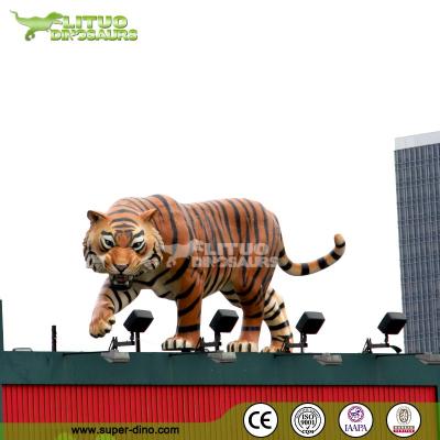 China Natural Outdoor Fiberglass Tiger Animal Life Size Decoration Statues for sale