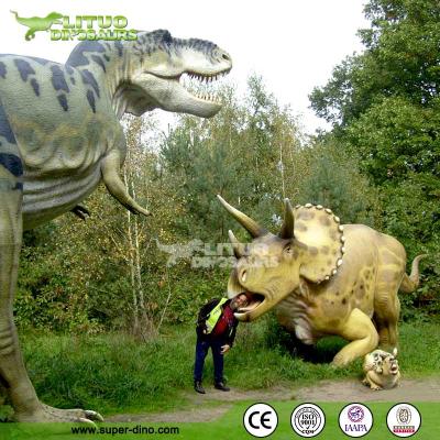 China T-rex and Triceratops Group Simuation Fiberglass Dinosaur Statue LT-BB-SJLDS-H9 for sale