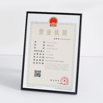 China Modern simplicity aluminum alloy industrial and commercial business license frame three certificates in one High quality metal certificate for sale