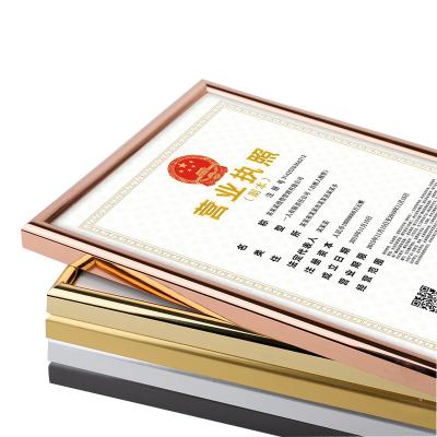 China Modern simplicity Custom Shape size color Aluminum Thin Edge Metal Photo Frames for sale