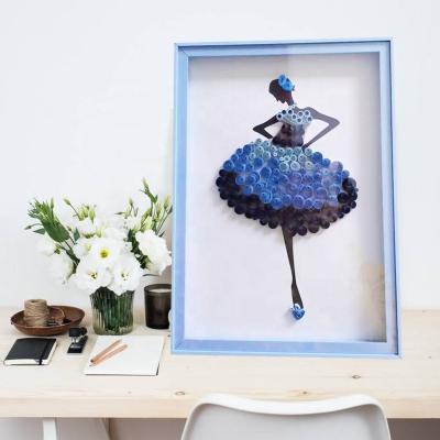 China Plastic Direct hollow stereo paper quilling photo frame Nail jewelry display frame shell butterfly dried flower specimen picture frame for sale