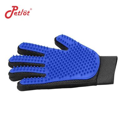 China Factory Wholesale Five Finger Cat Hair Remover Massage Dog Sustainable Pet Grooming Glove for sale