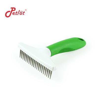 China Dematting Viable Open Knot Wholesale Long Handle Pet Grooming Rake Comb For Pets for sale