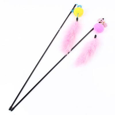 China Factory Wholesale Cat Pet Feather Toy Funny Interactive Cat Toy Viable Stick for sale