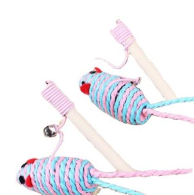 China Cat Pet Stretchable Wand Stick Viable Rod Cat Toy With Interactive Teasing Bell for sale