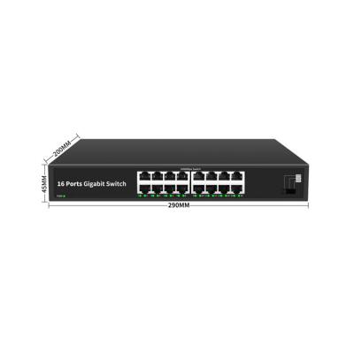 China Fast Switch 16 Port 10/100/1000 Mbps LACP Ethernet Network Unmanaged Network Switch for sale