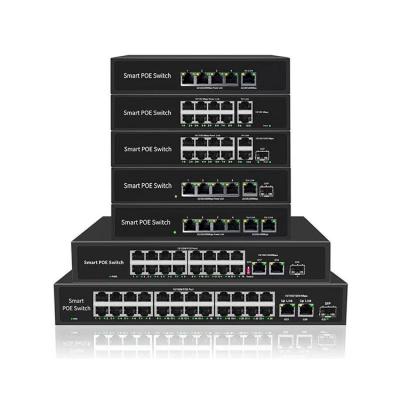 China LACP Poe Port Ethernet Switch 4ch 8ch 16ch 24ch 10/100/1000 Base-T Switch Gigabit AC Power Supply Poe Switch for sale