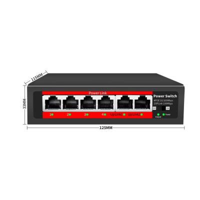 China LACP 4 Port Poe Switch 10/100mbps Poe Switch 48v Power Port Ethernet For IP Camera Network Switch 4 Port for sale