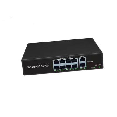 China Port LACP 8 Poe Switch with 2100m uplink, 802.3af/at Poe+ 100mbps, 120w power built-in, extend to 250meter for sale