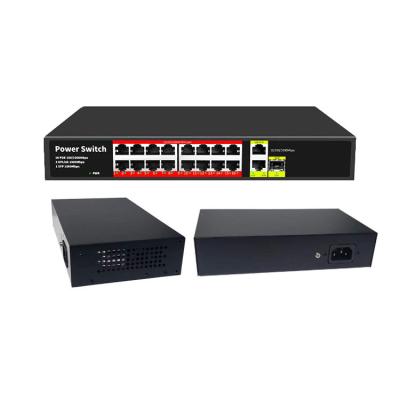 China LACP 16 Port Full-Gigabit PoE Switch 2 Gigabit Uplink 1 Optical Port Compliant with Standard Built-in 802.3af/at 300W Power Supply for sale