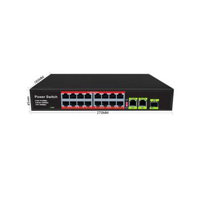 China Port POE Switch 16 Poe With 250w Power 48v Ethernet Switch High Quality Network for sale