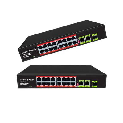 China POE Port Ethernet Switch 4ch 8ch 16ch 24ch 10/100/1000 Base-T Gigabit Switch AC Power Supply Poe Switch for sale