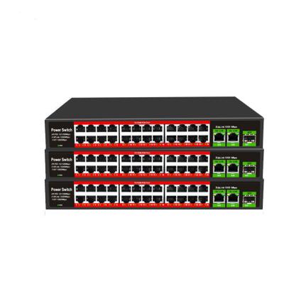 China Wholesale LACP Manufacturer POE Switch 100M 24+2 Standard 48V POE Switch Gigabit Power Supply Monitoring Dedicated for sale