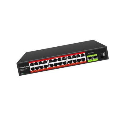 China LACP Wholesale 24 Port Full Gigabit Managed Poe Switch With 2*1000m Fiber Optic Port Non-managed Switch for sale