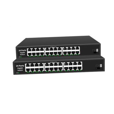 China LACP 10 100m Rj45 General Iron Box Switch 24 Ports Industrial Ethernet Gigabit Unmanaged Rackmount Network Switch for sale