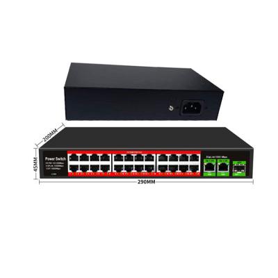 China LACP 24 Ports Network Switch Fast Ethernet 100mbps Ieee802.3af Poe Switch for sale