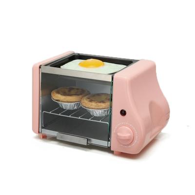 China Hotel Mini Electric Oven Roast Grill Toaster Cake Bread Machine Baking Omelet Frying Pan Timer Breakfast Maker for sale