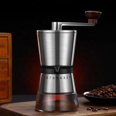 China Coffee Grinder Portable Outdoor Double Wall Hand Moving Italian Manual Crank Coffee Grinder With Adjustable Fineness for sale