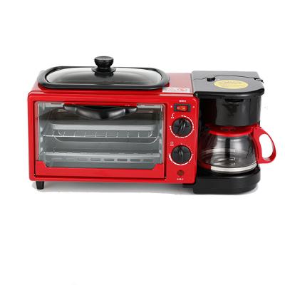 China Hotel New Multifunctional 3 in 1 Breakfast Set Toaster Coffee Maker 3 in 1 Breakfast Maker with Toast Oven Coffee Pot Frying Pan for sale