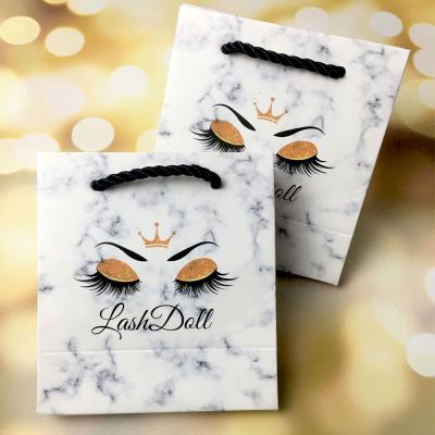 China Natural Wholesale Custom Printed Long Eyelash Packaging Gift Bags Lashbox Packaging Eyelash Package Bag for sale