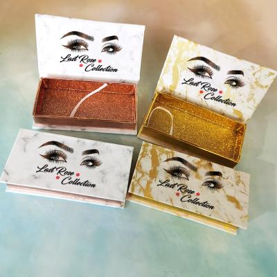 China Lashes Case 25mm mink fur eyelash design eyelash package box new private label eyelash packaging box marble wholesale box for sale