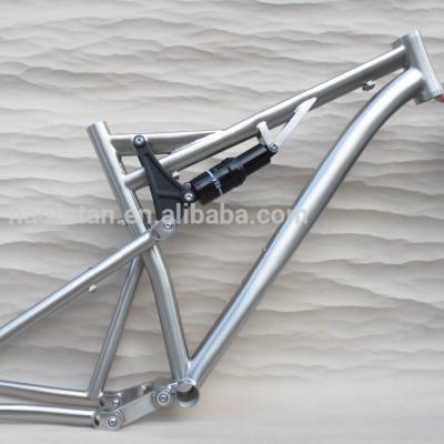 China Integrated Tapered Titanium Fat Bike Frame 650B/26er/29er Full Suspension Gr9 Headtube Top Sale for sale