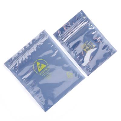 China Recyclable Anti Static Shielding Resealable Bag Semi Transparent ESD Film Protective Bags for sale