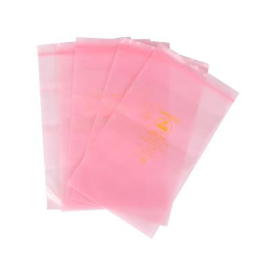 China Wholesale Customized Electronic Products Recyclable Pe Pink Esd Antistatic Ziplock Bag Shielding Bag for sale