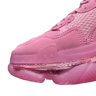 China Fashion Trend Blcg Triple S Sneaker Vintage Dad Air Cushion Clear Solo Shoes Thickened Pink 544351 for sale