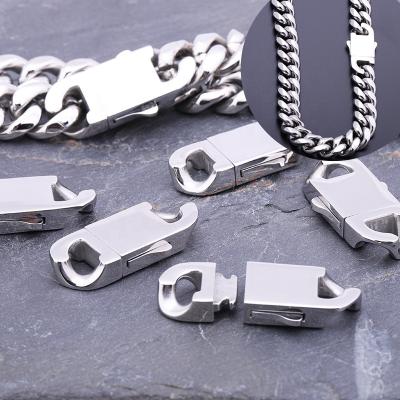 China VEROMCA Stainless Steel Necklace Clasp Bracelet Clasp Head Miami Snap Trendy Cuban Clasp for sale