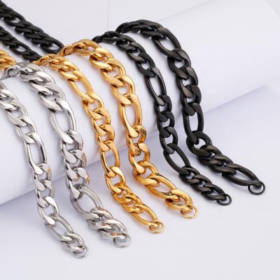 China VEROMCA Hiphop Chain Necklace Stainless Steel NK Chain Style 18K Korean Gold Plated Jewelry for sale