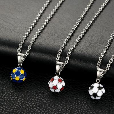 China VEROMCA Sports Series Fashionable Jewelry Football European And American Stainless Steel Pendant Necklace for sale