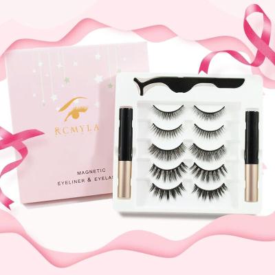 China Magnetic Eyeliner Eyeliner 3D Lashes Magnetic Reusable Light and Soft Mink Lashes With Eyeliner for sale