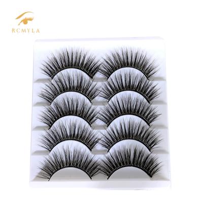 China Best Light And Soft Soft Eyelash 5d False Mink Lashes 5 Pairs False Eyelash False Mink 3d Lash Lashes for sale