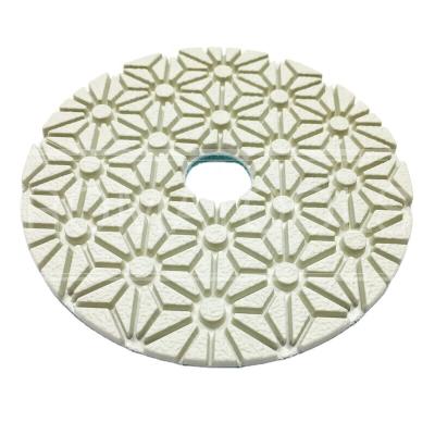 China Step 3 High Efficiency 4inch 100mm Hybrid Diamond Polishing Pads For ES Marble Granite for sale